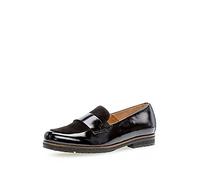 Gabor Florenz Schuhe Slipper schwarz Lack Velour 52.042.37 für Damen, schwarz, Gr. 37 ½ EU / 4,5 UK