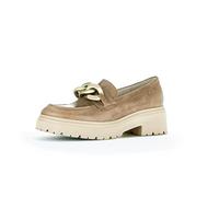 Gabor Damen Slipper, Frauen Slip On,Wechselfußbett,Best Fitting,College Schuhe,Businessschuhe,Mokassins,Chino(Panna/goldmatt,40 EU / 6.5 UK