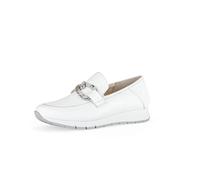 Gabor Damen Slipper, Frauen Slip On,Wechselfußbett,Moderate Mehrweite (G),Loafer,College Schuhe,Businessschuhe,Weiss (Silber),38 EU / 5 UK