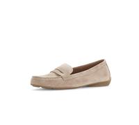 Mokassin GABOR, Damen, Gr. 42, beige, Veloursleder, unifarben, Schuhe Mokassin, Slipper, Bequemschuh, Flats mit modischem Zierriegel (66530235-42) beige