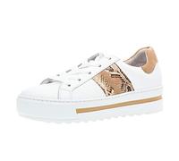 Gabor Damen Sneaker, Frauen Skater Sneaker,Comfort-Mehrweite,Optifit- Wechselfußbett, sportschuh Low-top schnürer,weis/Desert/caram,41 EU / 7.5 UK