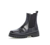 Gabor Damen Stiefeletten, Frauen Biker Boots,BEST FITTING,Reißverschluss,OPTIFIT- Wechselfußbett, bikerbootie flach,schwarz (weiss),37 EU / 4 UK
