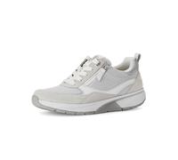 Gabor Keilsneaker Rollingsoft Damen Gr. 42 hellgrau/weiß silber Textil/Kalbsleder Wechselfußbett