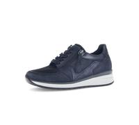 Keilsneaker GABOR "CAPRI", Damen, Gr. 39, blau (dunkelblau), Veloursleder, Lederimitat, unifarben, casual, Schuhe, Freizeitschuh, Halbschuh, Schnürschuh in Extraweite K (60672747-39) dunkelblau