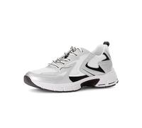 Gabor Damen Low-Top Sneaker, Frauen Halbschuhe,straßenschuhe,Strassenschuhe,Sportschuhe,Freizeitschuhe,Weiss/Silber/schw,38 EU / 5 UK