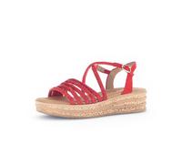Keilsandalette GABOR, Damen, Gr. 39, rot, Synthetik, Ziegenveloursleder, Schuhe, Plateau, Sommerschuh, Riemchensandale mit Best Fitting-Ausstattung (29266867-39) rot
