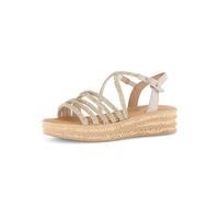 Gabor Damen Plateausandalen Jollys, Rolling-Soft Sensitive, Platino/Oak, Gr. 38