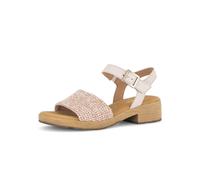 Sandalette GABOR "Pisa", Damen, Gr. 39, rosé, Bast, Nappaleder, Flechtoptik, Schuhe Sandalette, Blockabsatz, Sommerschuh in Komfortweite H (=sehr weit) (90225529-39) rosé