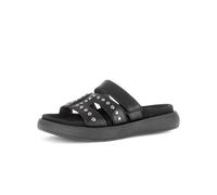 Pantolette GABOR, Damen, Gr. 38, schwarz, Nappaleder, unifarben, Schuhe Pantolette, Plateau, Sommerschuh, Schlupfschuh mit glänzenden Nieten besetzt (17067023-38) schwarz