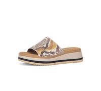 Pantolette GABOR COMFORT "Gabor Comfort Pantoletten Leder", Damen, Gr. 37,5, weiß, gelb, Leder, Schuhe Pantolette (15051763-37,5) weiß, gelb
