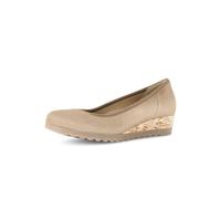 Keilpumps GABOR "Keilpumps Rauleder", Damen, Gr. 40,5, beige, Schuhe (98331740-40,5) beige