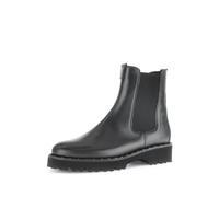 Gabor Damen Chelsea Boots 51.750.37 – flache Stiefelette, Schwarz (Altsilber) Größe 40