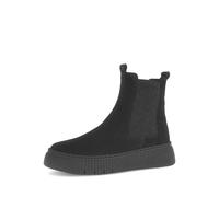 Chelseaboots GABOR, Damen, Gr. 39, schwarz, Veloursleder, Elastischer Einsatz, unifarben, Basic, Schuhe, Plateau, Stiefelette mit Stretcheinsatz an der Außenseite (28582647-39) schwarz