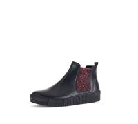 Gabor Damen Chelsea Boots - Boots mit Wechselfußbett - Damen Stiefeletten mit Warmfutter - Flache Stiefel mit Abrollsohle - Schwarz Rot 25
