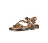 Gabor Keilsandalette Rhodos Riemchensandale Ziegenveloursleder Leo-Optik G-Weite Damen Gr. 39