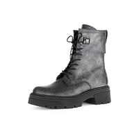 Gabor Damen Combat Boots, Frauen Stiefeletten,Best Fitting,Winterschuhe,gefüttert,Stiefel,Booties,halbstiefel,Grey/schwarz,40.5 EU / 7 UK