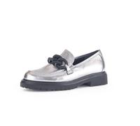 Gabor Damenschuhe Slipper / Trotteur a silb(schw+lack) - Gr. - 7 UK
