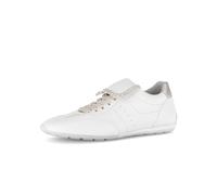 Sneaker GABOR, Damen, Gr. 39, weiß, silberfarben, Nappaleder, Textil, Schuhe Sneaker, Freizeitschuh, Halbschuh, Schnürer mit Ziernähten und Kontrastbesatz (19626455-39) weiß, silberfarben
