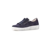 Gabor Sneaker Samtchevreau Blau – Wechselfußbett, rutschfeste TR-Sohle, Lederfutter – Gr. 40,5 / UK 7