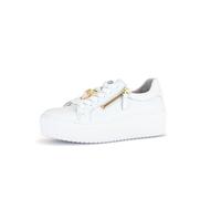 Gabor Sneaker Schmuckhummel 43.201.21 Weiß/Gold Plateau Wechselfußbett Größe 40,5