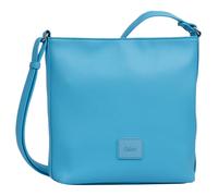 Umhängetasche GABOR "Elfie", Damen, Gr. B/H/T: 24,5cm x 23,5cm x 6cm, blau, Polyurethan, clean, gepflegt, unifarben, Taschen, aus fein genarbtem, glattem Kunstleder und mit einem Logo Rubber Patch (78