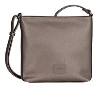 Umhängetasche GABOR "Elfie", Damen, Gr. B/H/T: 24,5cm x 23,5cm x 6cm, silber (silberfarben), Polyurethan, clean, gepflegt, unifarben, Taschen, aus fein genarbtem, glattem Kunstleder und mit einem Logo