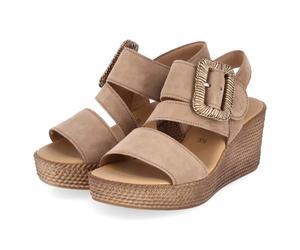 Gabor Espadrille-Sandaletten - Gr. 40,5 - Braun - Rauleder