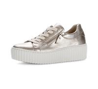Plateausneaker GABOR, Damen, Gr. 38, gold (goldfarben), Ziegenleder, metallic, casual, Schuhe, Freizeitschuh, Halbschuh, Schnürschuh mit Best Fitting-Ausstattung (24306869-38) goldfarben