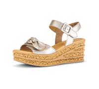 Keilsandalette GABOR, Damen, Gr. 39, gold (goldfarben), Glattleder, metallic, modisch, Schuhe, Sommerschuh, Sandale, Keilabsatz, mit Gabor Best Fitting-Ausstattung (27633730-39) goldfarben
