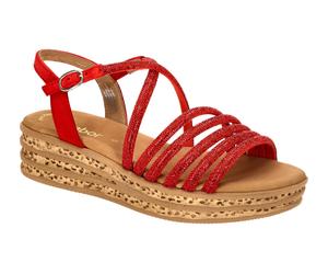Gabor Fashion Plateau Sandalen rot Strass 64.555.85 - Größe 37