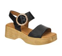 Sandalette GABOR, Damen, Gr. 38, schwarz, Nappaleder, unifarben, modisch, Schuhe, Sommerschuh, Riemchensandale mit Plateau in Holzoptik (98714428-38) schwarz