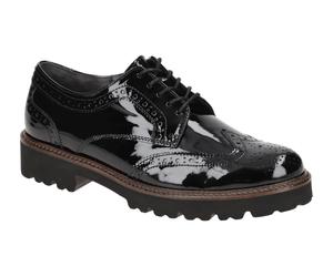 Gabor Fashion Schuhe schwarz Lack Full Brogue 05.244.97 - Größe 35.5