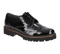 Gabor Fashion Schuhe schwarz Lack Full Brogue 05.244.97 - Größe 39