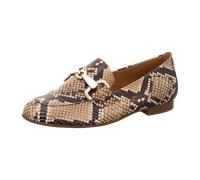 Slipper GABOR, Damen, Gr. 39, sand, schwarz, Kalbsleder, Schuhe Slipper, Blockabsatz, Businessschuh mit goldfarbenem Schmuck-Zierriegel (77460818-39) sand, schwarz