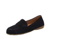 Mokassin GABOR, Damen, Gr. 37, blau (dunkelblau), Ziegenveloursleder, unifarben, Schuhe Mokassin, Slipper, Bequemschuh, Flats mit modischem Zierriegel (24665309-37) dunkelblau