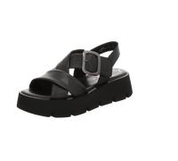 Keilsandalette GABOR, Damen, Gr. 40, schwarz, Glattleder, Schuhe, Plateau, Sommerschuh, Riemchensandale mit Kreuzbandage (11524606-40) schwarz