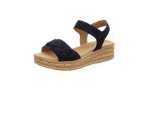 Keilsandalette GABOR "Gabor Sandalen Veloursleder", Damen, Gr. 42,5, dunkelblau, Veloursleder, Schuhe (92523550-42,5) dunkelblau
