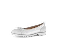 Ballerina GABOR "Sportliche Ballerina Materialmix Leder", Damen, Gr. 39, silber, Schuhe Ballerina (62637451-39) silber