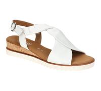 Gabor Damen Keilsandalen, Frauen Sandalen,Leichte Mehrweite (G),Keilabsatz,Wedge-Heel,bequem,flach,Weiss(Kork/offwhi),42 EU / 8 UK