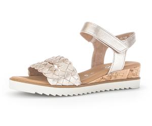 Gabor "GENUA", Sommerschuh, Sandale, Keilabsatz, mit Klettverschluss, Weite G (27255731-39) goldfarben