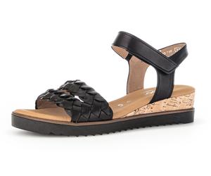 Gabor "GENUA", Sommerschuh, Sandale, Keilabsatz, mit Klettverschluss, Weite G (33880544-39) schwarz