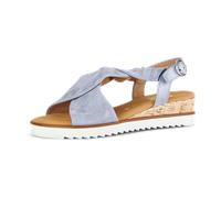 Sandalette GABOR "GENUA", Damen, Gr. 38, blau (hellblau), Nubukleder, klassisch, Schuhe, Sommerschuh, Sandale, Keilabsatz, mit verstellbarem Fersenriemchen (75493534-38) hellblau