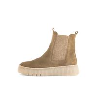 Chelseaboots GABOR, Damen, Gr. 41, beige, Veloursleder, unifarben, Basic, Schuhe Chelseaboots, Plateau, Stiefelette mit Stretcheinsatz an der Außenseite (50900627-41)