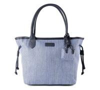 Shopper GABOR "Granada Denada", Damen, Gr. B/H/T: 42cm x 28cm x 17,5cm, blau kombiniert, Lederimitat, Flechtoptik, colorblocking, gestreift, kontrastfarbene Details, mehrfarbig, Taschen Shopper, Damen