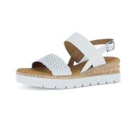 Gabor Damen Sandaletten, Frauen Sandalen,Moderate Mehrweite (G),Sommerschuhe,Freizeitschuhe,offene Schuhe,Weiss/Silber,40.5 EU / 7 UK