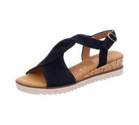 Gabor Damen Keilsandalen, Frauen Sandalen,Freizeitschuhe,offene Schuhe,Strandschuhe,Keilsandaletten,Keilabsatz,dk-Blue(Kork/crem),39 EU / 6 UK