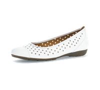 Ballerina GABOR, Damen, Gr. 38, weiß, Kalbsleder, Schuhe Ballerina, Slipper, Freizeitschuh, Halbschuh mit luftigem Lochmuster (79065167-38)