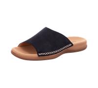 Pantolette GABOR, Damen, Gr. 38, dunkelblau, Veloursleder, Basic, Schuhe Pantolette, Sommerschuh, Schlüpfschuh mit Kontrastnähten (42553431-38) dunkelblau