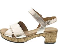 Sandalette GABOR "KRETA", Damen, Gr. 36, gold (goldfarben), Ziegenleder, metallic, Schuhe Sandalette, Blockabsatz, Sommerschuh, Sandale in Bequemweite G (= weit) (51048817-36) goldfarben