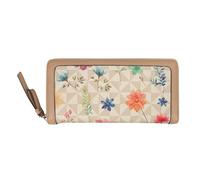 Meria Flower, Long zip wallet, flower white, -